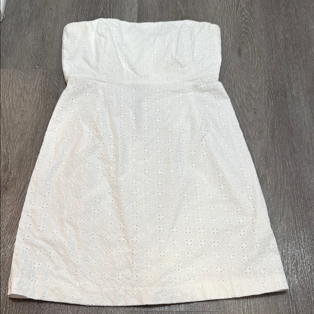Vineyard Vines White Eyelet Strapless Dress